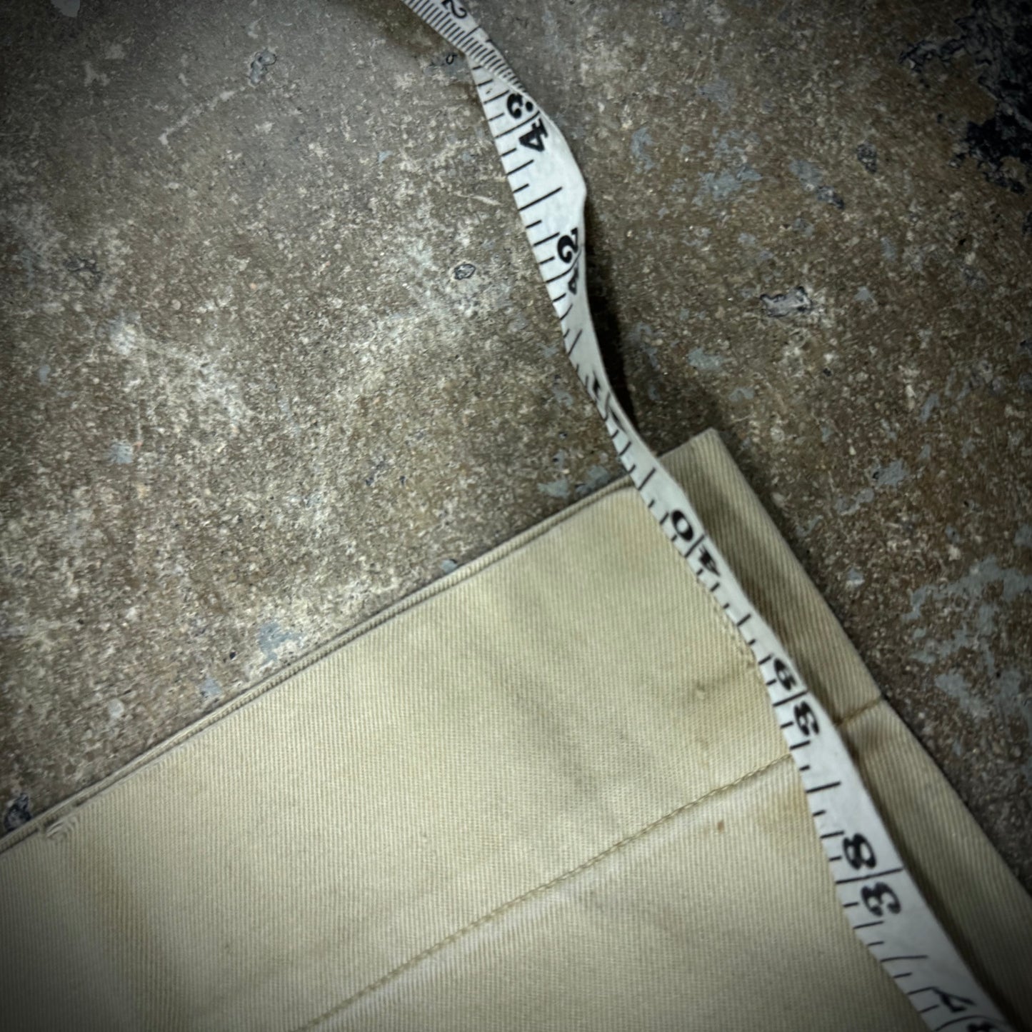 Vintage 50s Distressed and Repaired Wide Leg Cotton Chino Pants