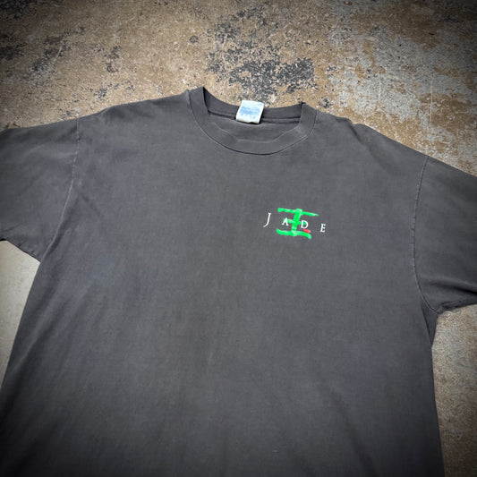 Vintage 90s Faded Black Jade Chinese Character T-Shirt