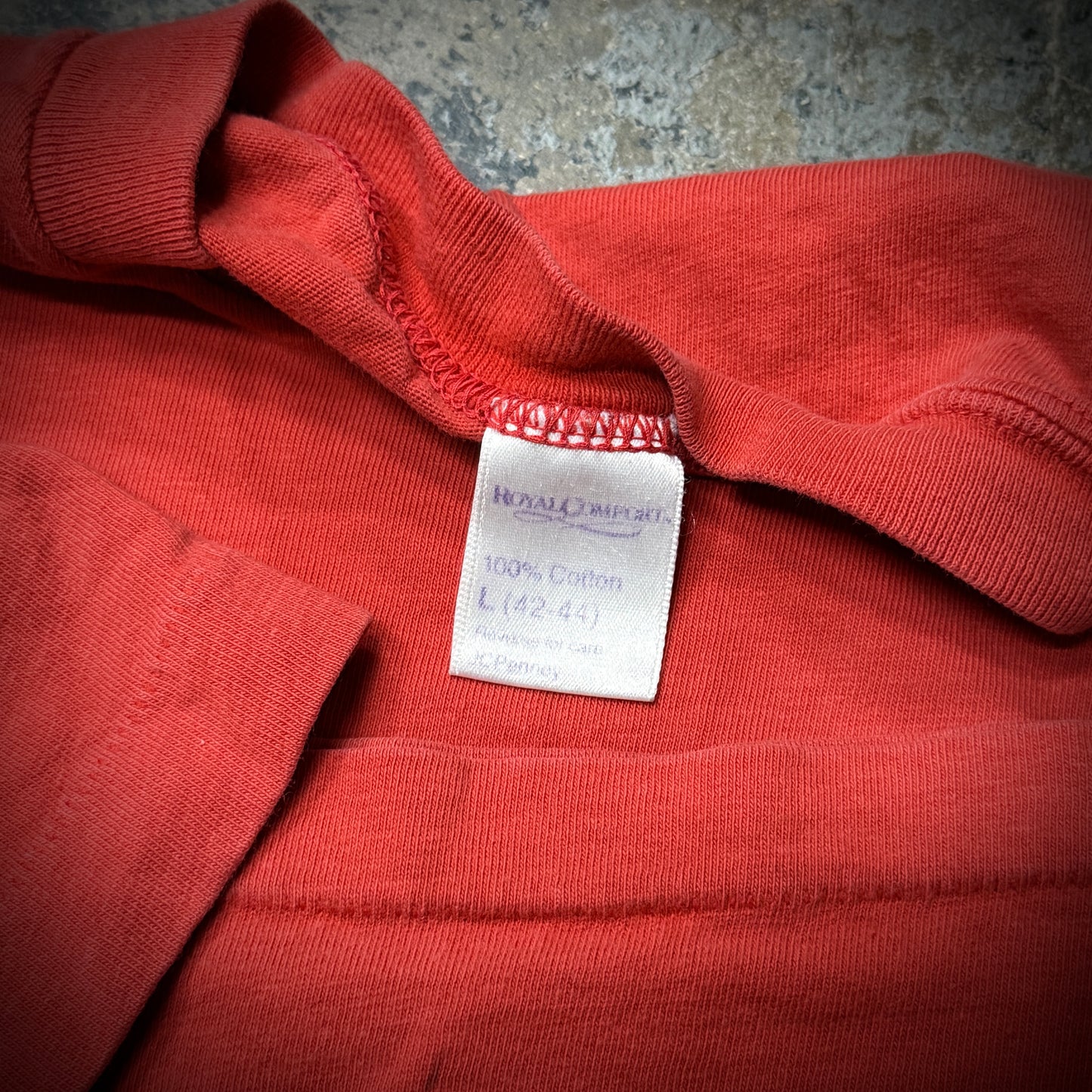 Vintage Red Cotton Blank Pocket Tee