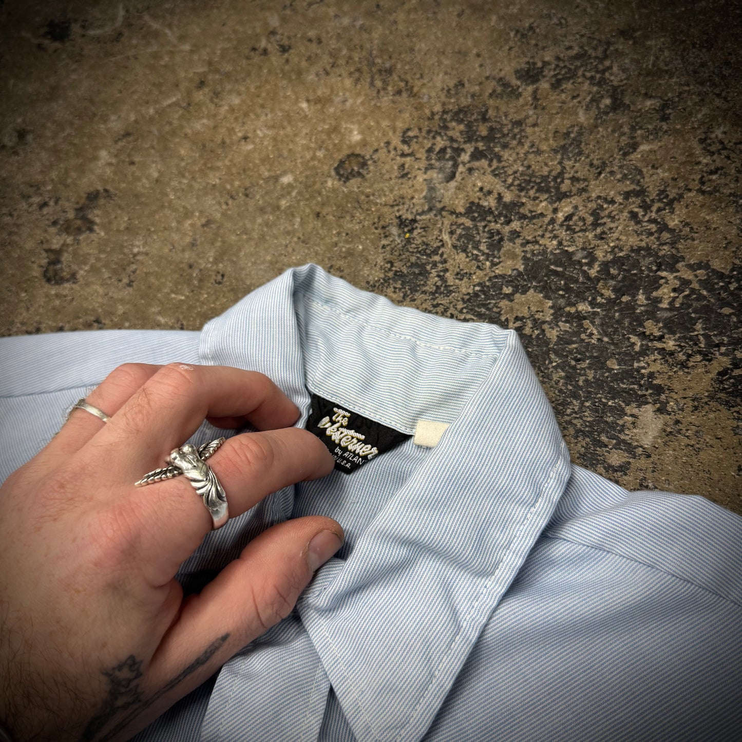 Vintage 60s The Westerner Selvedge Hickory Stripe Chambray Pearl Snap Shirt