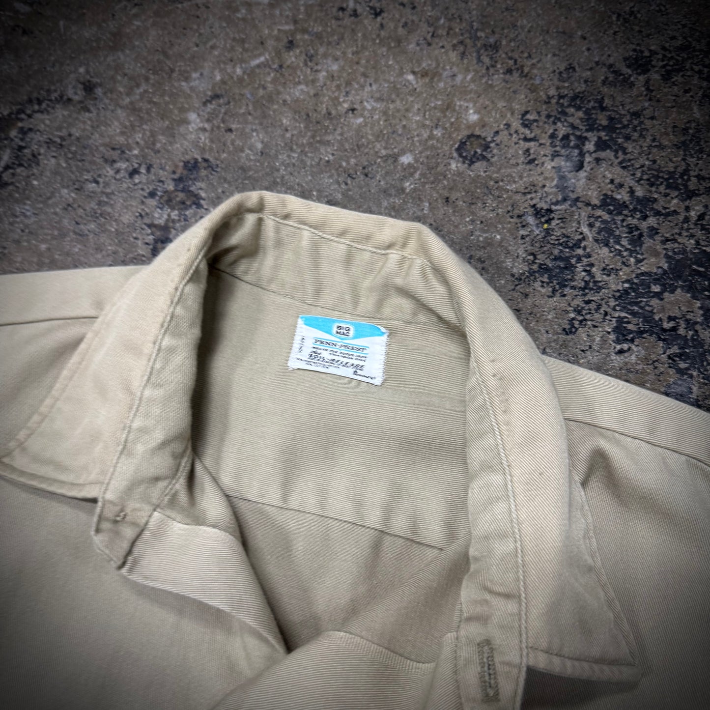 Vintage 60s Big Mac Penn Pressed Tan Work Shirt