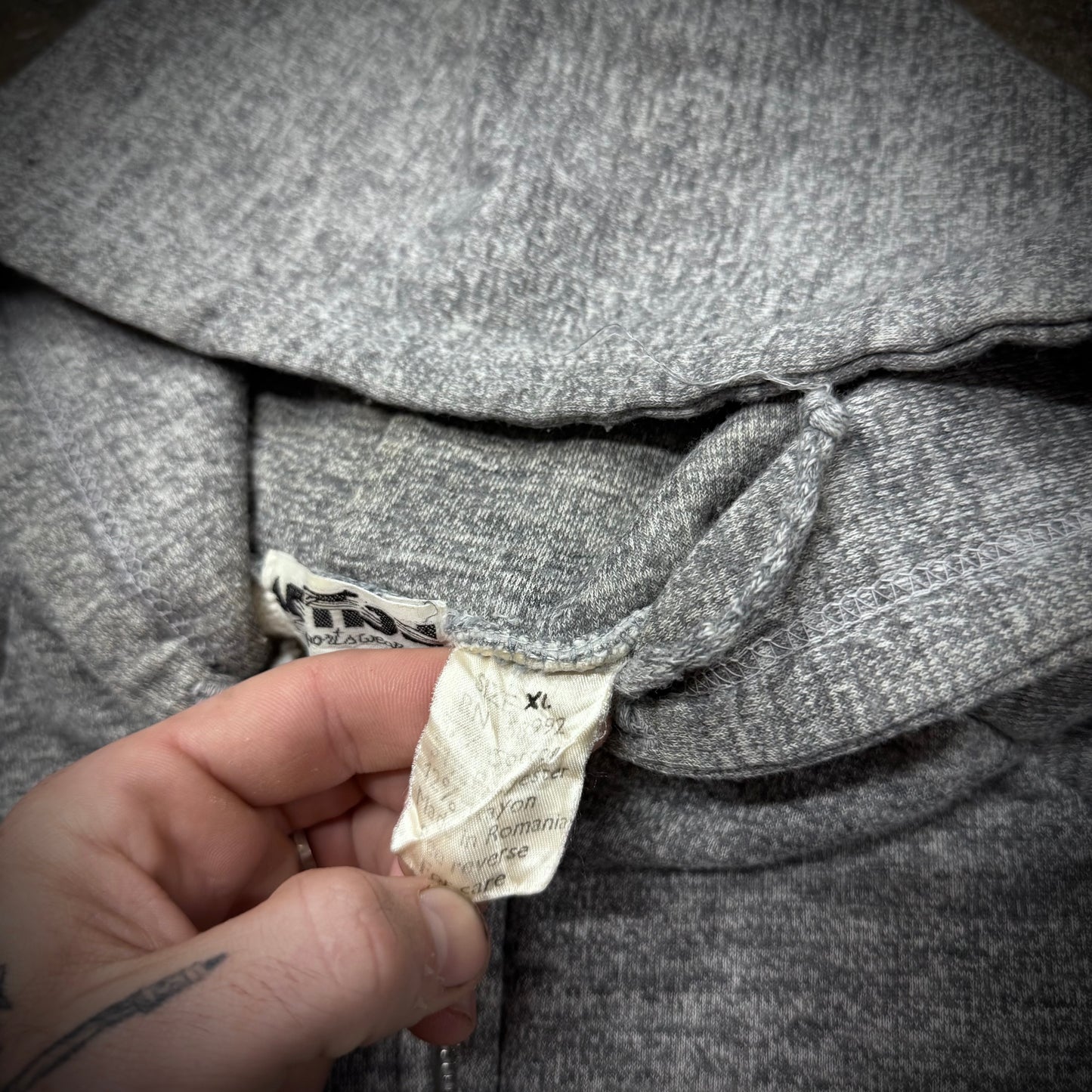 Vintage 70s Heather Grey Thermal Lined Tri Blend