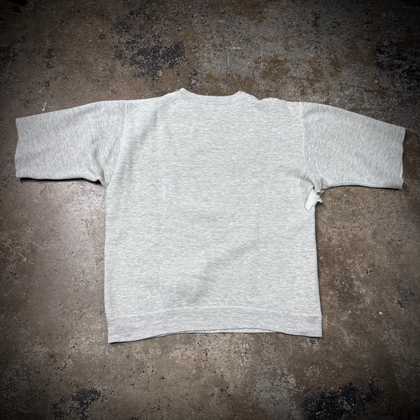 Vintage 50s/60s Single V Pit Gusset Military War Games Distressed Cotton Sweatshirt