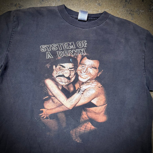 Vintage 00s System of a Down Bush and Saddam Faded Black Band Tee