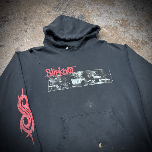 Vintage 00s Thrashed Faded Black Slipknot Hoodie