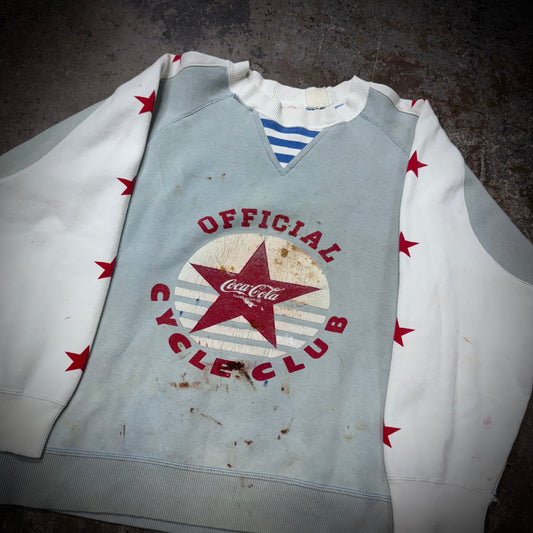 Vintage 80s Coca Cola Cycle Club Thrashed Sweatshirt