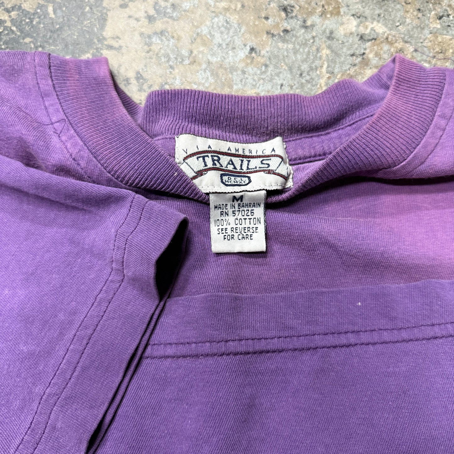 Vintage Faded Purple Blank Cotton Pocket Tee