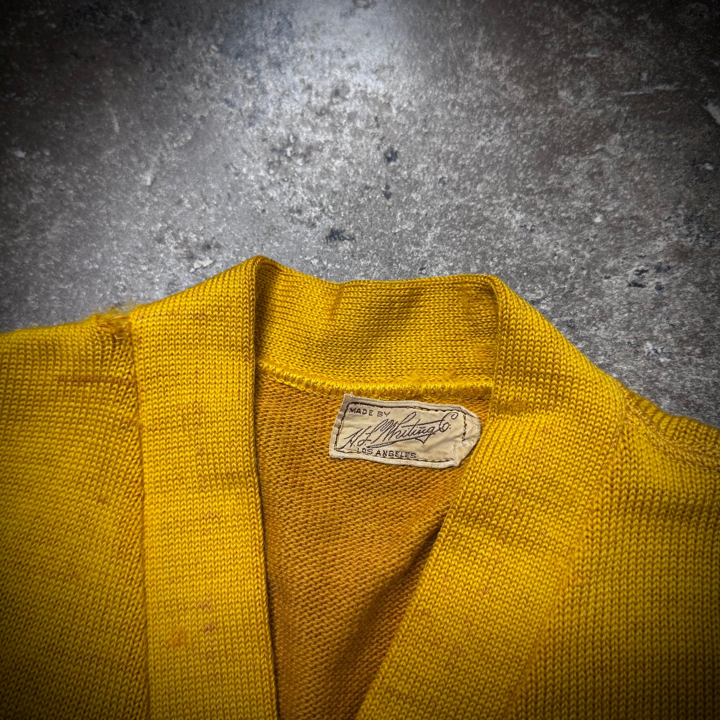 Vintage 50s/60s Letter Man Cardigan Ghost Patch Distressed Sweater