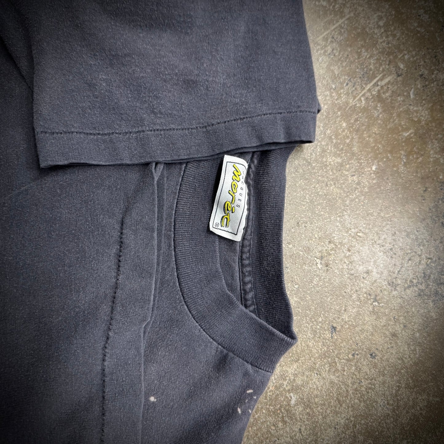 Vintage Faded Black Distressed Flower Art Tee