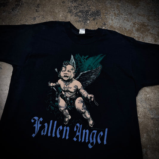 Vintage 1994 Fashion Victim Fallen Angel Tattoo Shop T-Shirt