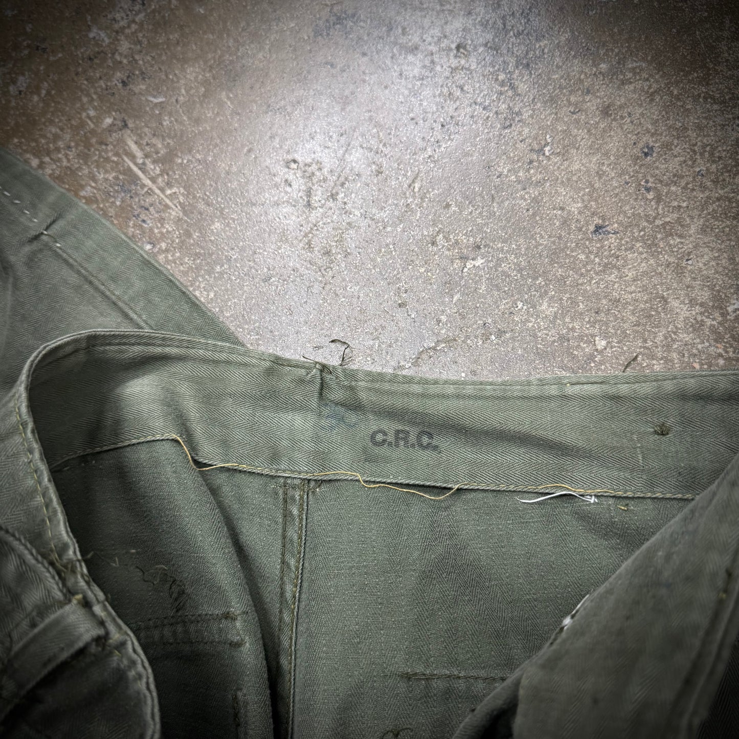 Vintage 60s Distressed and Repaired OG 107 HBT Fatigue Pants