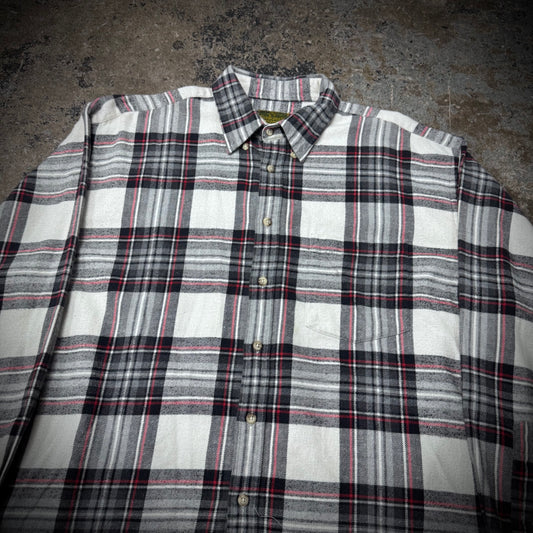 Vintage 70s Evergreen Plaid Cotton Flannel Shirt