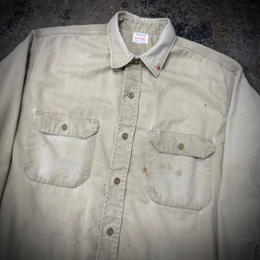 True Vintage 50s/60s Big Mac Beige Cotton Work Shirt