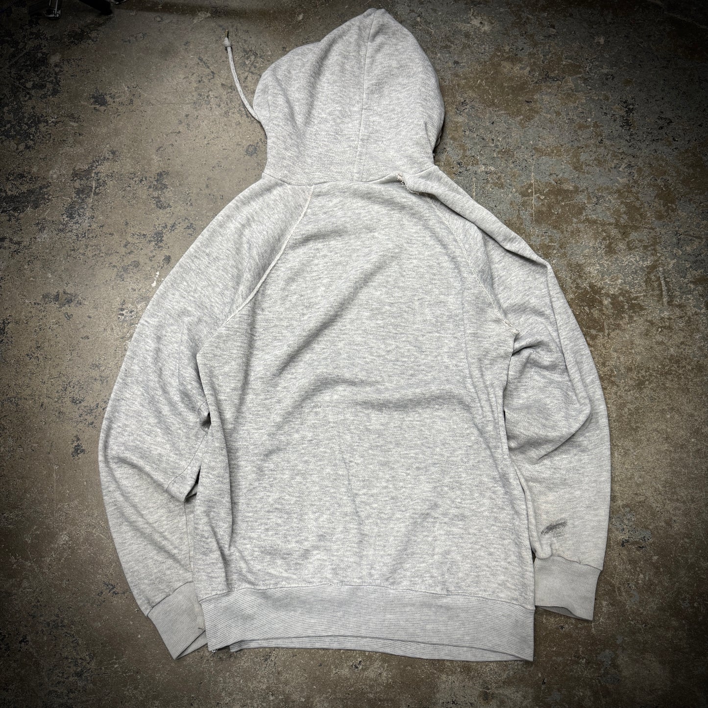 Vintage 70s Blank Grey Distressed Raglan Hoodie