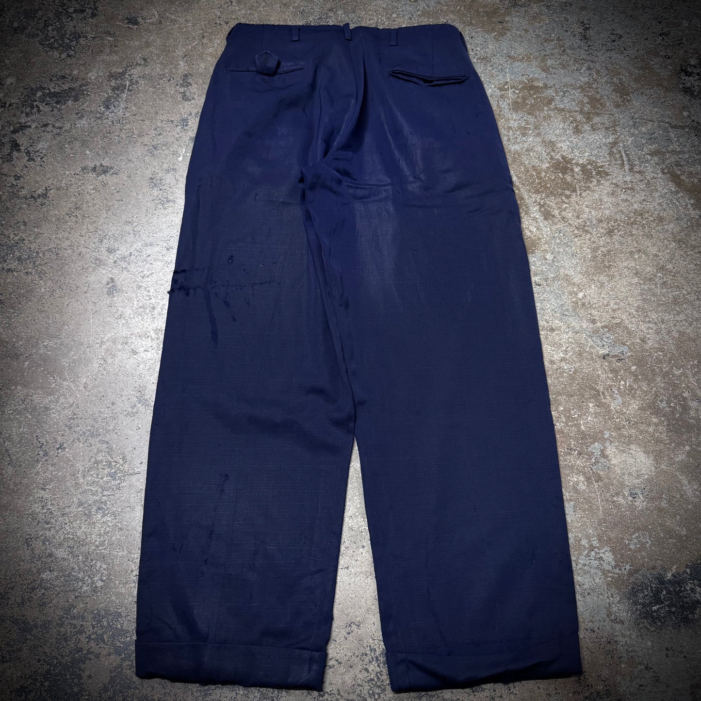 Vintage 40s/50s Distressed Rayon Wool Blend Trousers