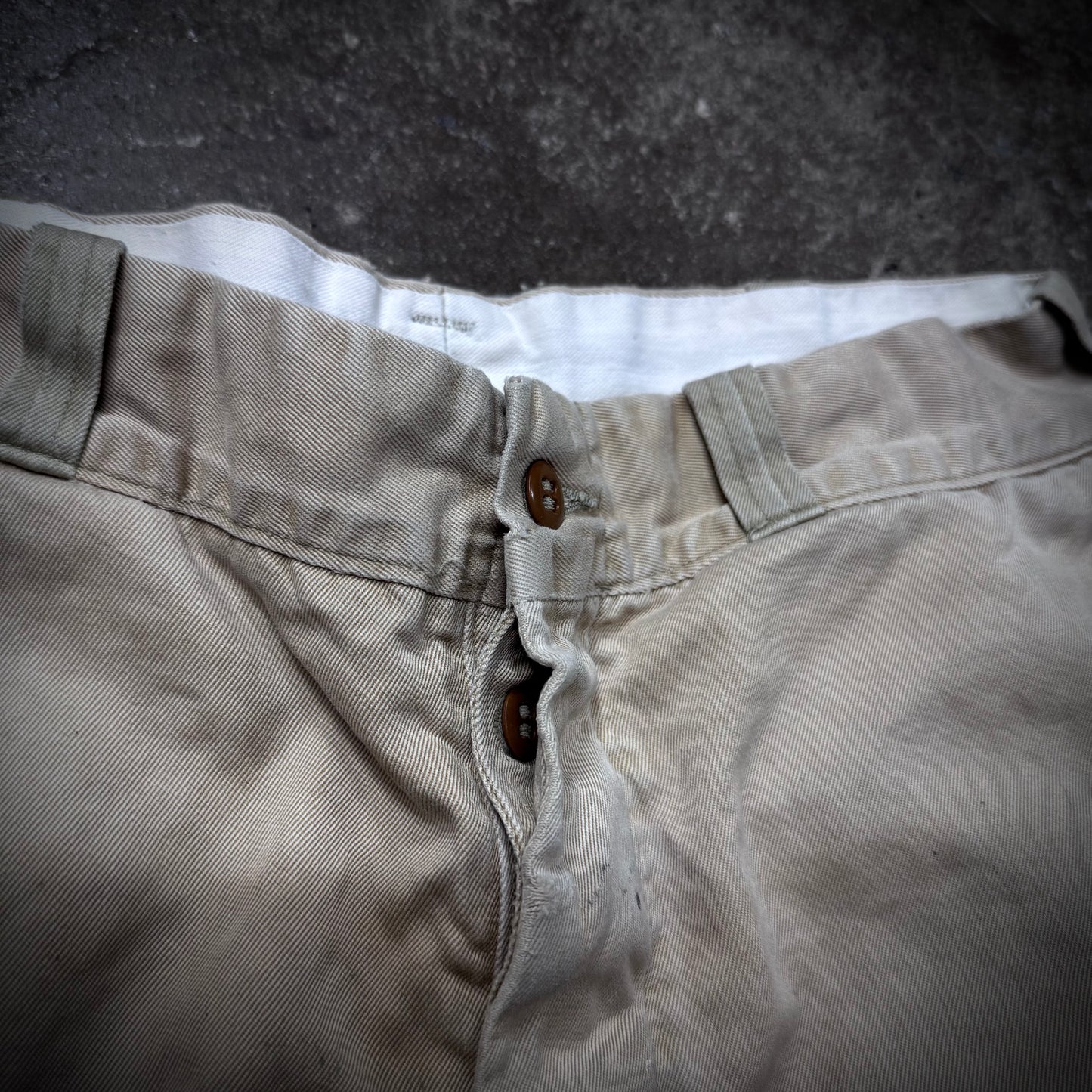 Vintage 50s Paint Stained Distressed Knee Blowout Cotton Chino Pants