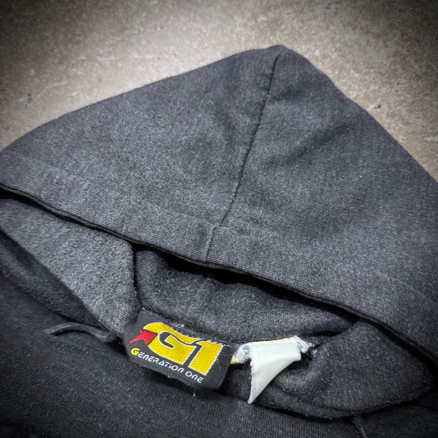 Vintage 90s G1 Thermal Lined Dark Grey Blank Zip Up Hoodie
