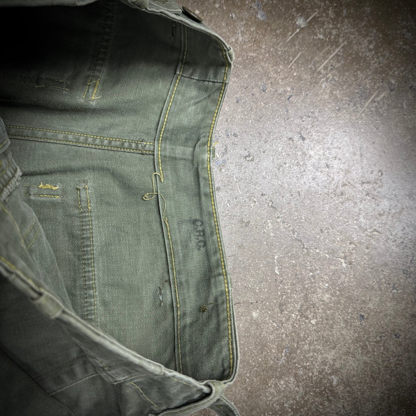 Vintage 60s OG 107 Repaired and Distressed HBT Fatigue Pants 31x27