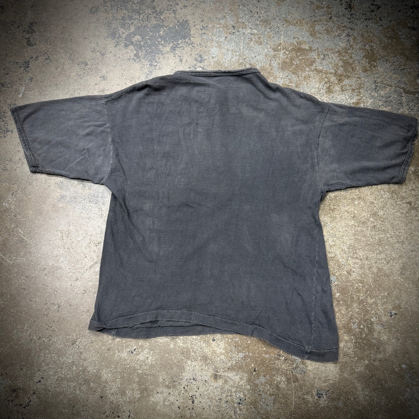 Vintage 10 Button Henley Faded Black T-Shirt