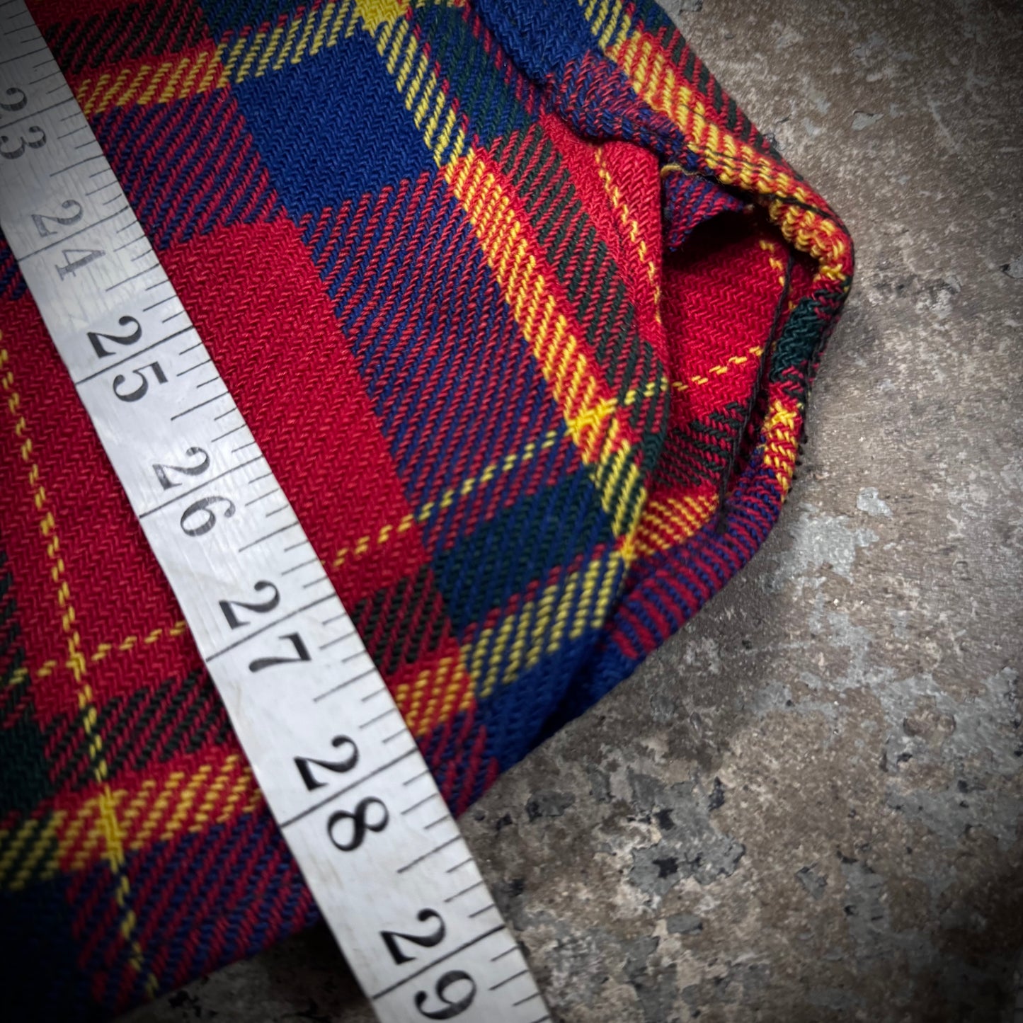 Vintage 40s/50s Wool Plaid Distressed Button Up Two Pocket Shirt