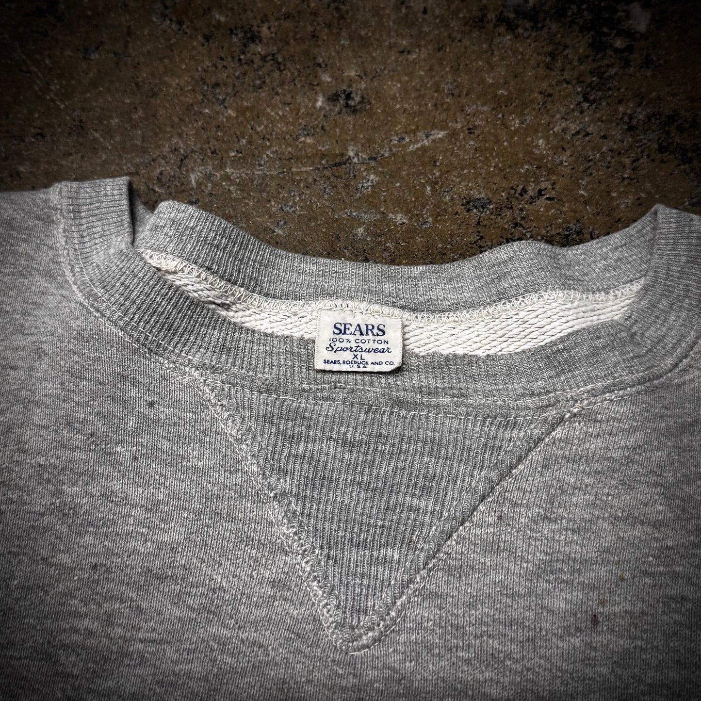 True Vintage 1950s Sears Single V 100% Cotton Thrashed Distressed Paint Stained Sweatshirt