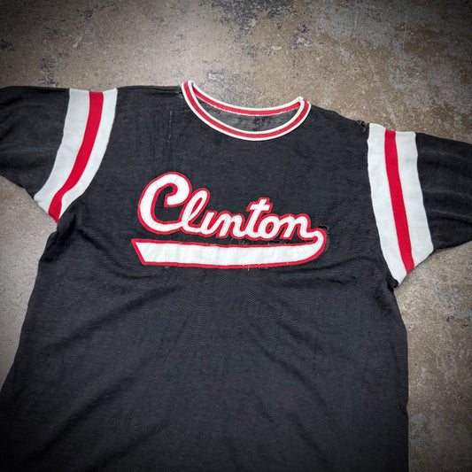 Vintage 50s/60s Dureen Clinton Distressed Black Jersey