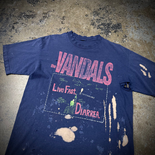 Vintage 90s The Vandals Live Fast Diarrea Nitro Records Distressed Punk Band Tee