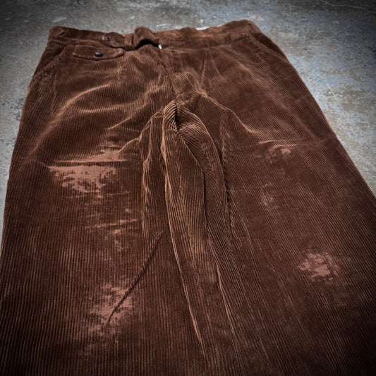 Vintage 60s/70s Distressed Brown Wide Leg Corduroy Pants
