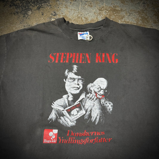Vintage 90s Stephen King Pennywise Faded Black Tee