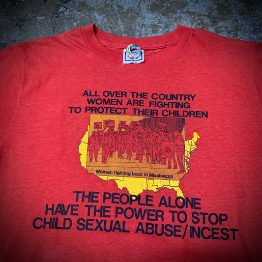 Vintage 80s End Sexual Abuse Protest T-Shirt