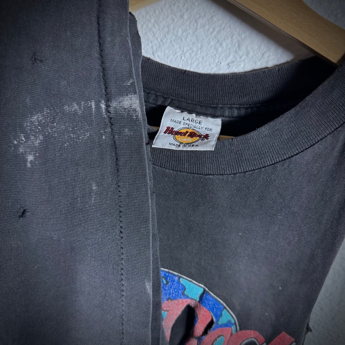 Vintage Thrashed Hard Rock Cafe Cut off Tee