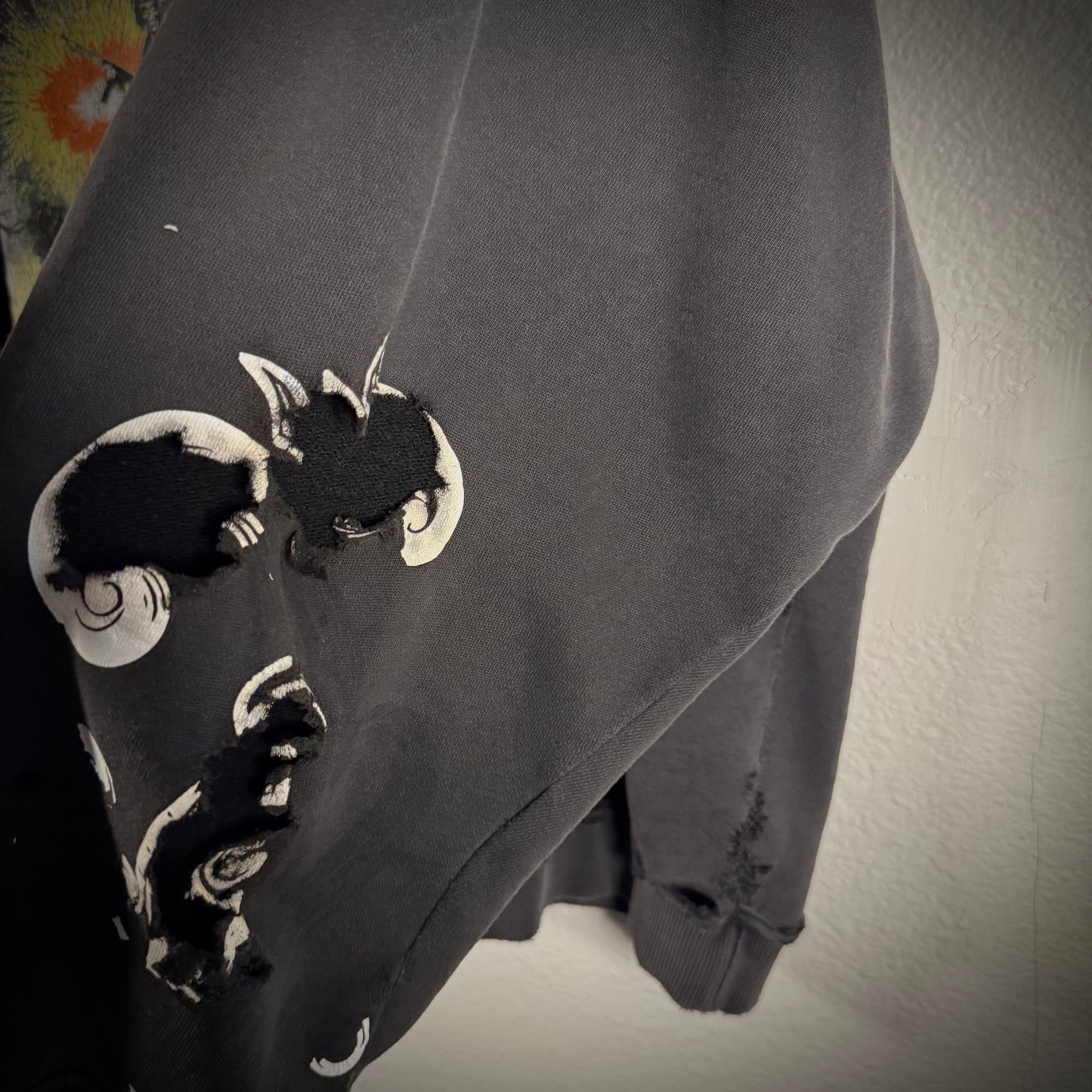 Vintage Iron Maiden Thrashed Band Tee Style Zip Up Hoodie