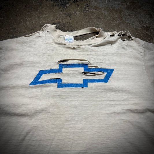 Vintage Chevy Logo Cropped Thrashed T-Shirt
