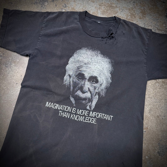 Vintage 90s Albert Einstein Distressed Imagination T-Shirt