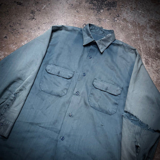Vintage 60s Thrashed Pistachio L/S Work Shirt