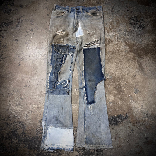 Vintage 1970s Levis Type III Jacket Double Knee Flare Jeans