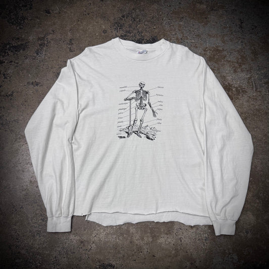 Vintage 90s Skeleton Anatomy Bones R Us Long Sleeve T-Shirt