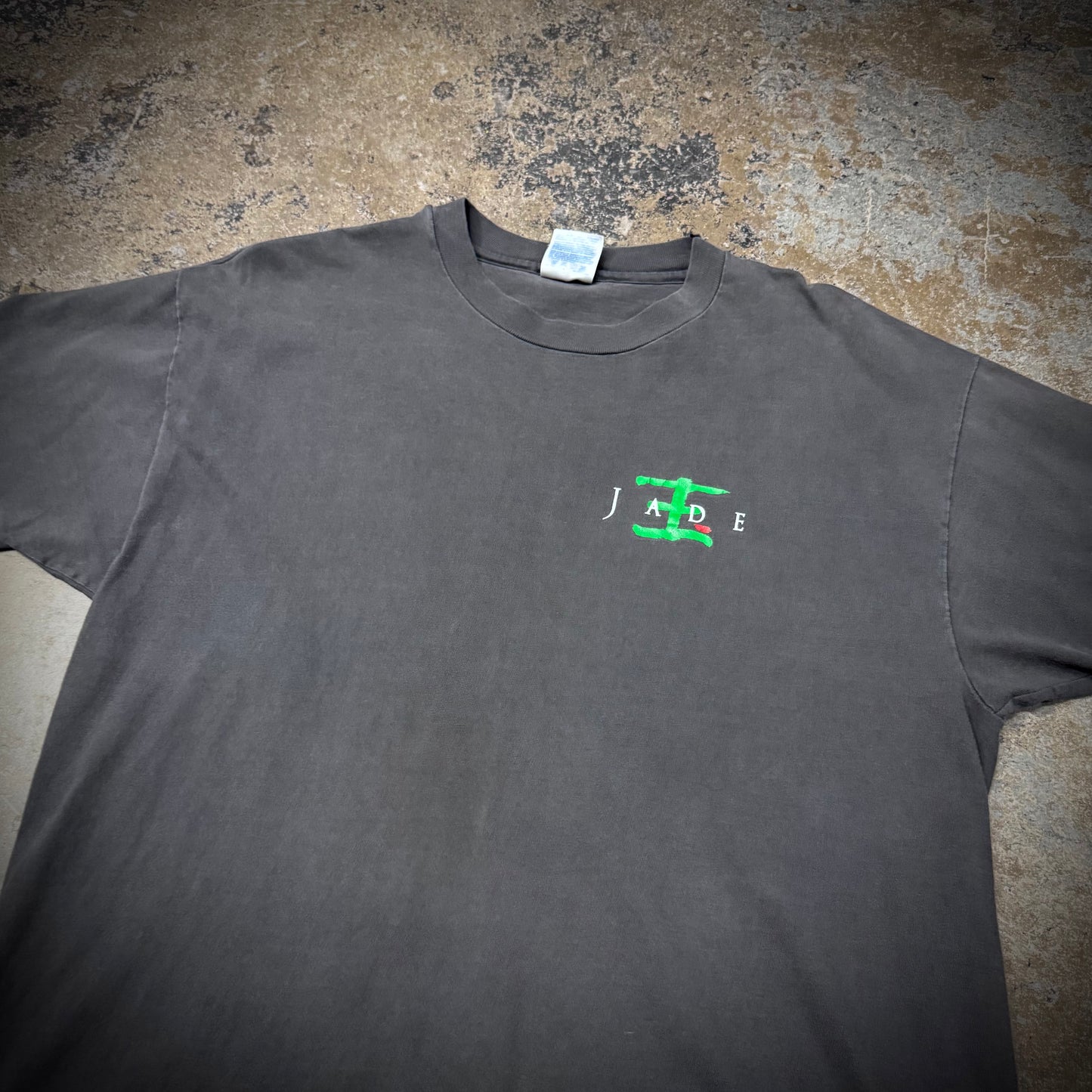 Vintage 90s Faded Black Jade Chinese Character T-Shirt