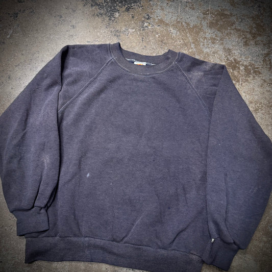 Vintage 70s Dickies Faded Navy Blue Raglan Sweatshirt