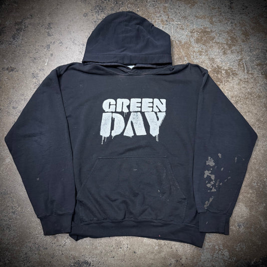 Vintage 00s Green Day Distressed Band Hoodie