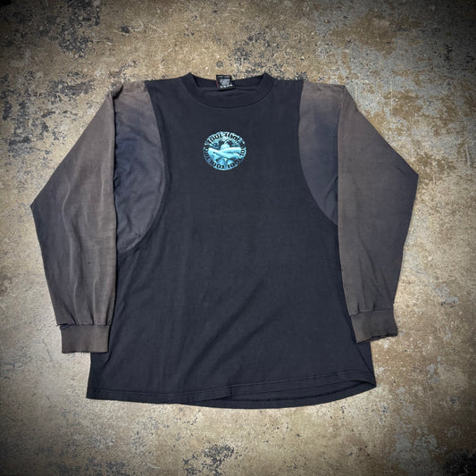 Vintage 90s TOOL The Embrace Ramiro Rodriguez Caduceus Repaired Faded Black L/S Band Tee