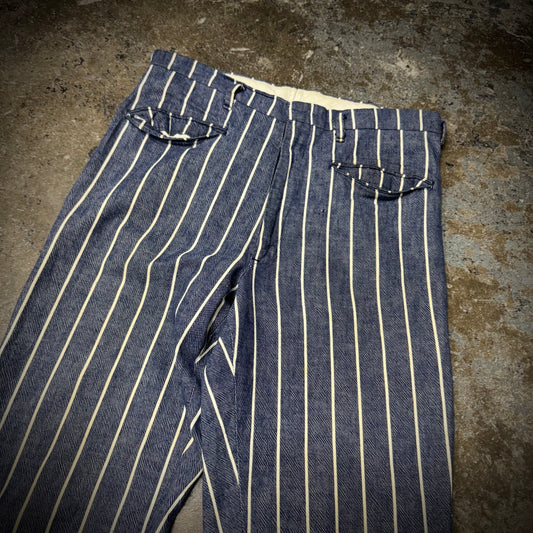 Vintage 50s Striped Blue and White Denim Jeans