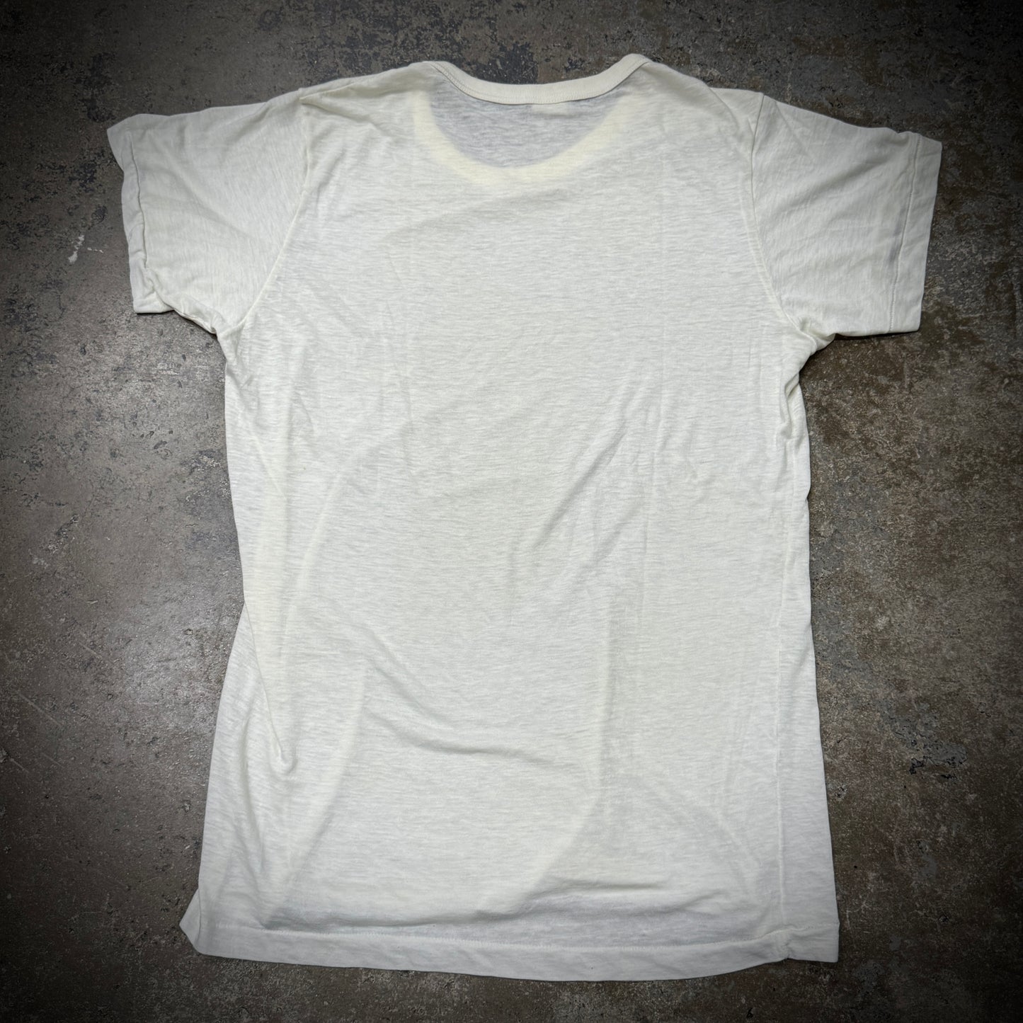 Vintage 70s/80s Paper Thin Repaired White Blank T-Shirt
