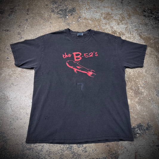 Vintage 2002 The B-52’s Nude on the Moon Tour Faded Black Repaired Band Tee