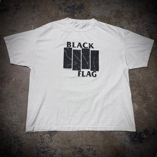 Vintage 90s/00s Black Flag SST Records 4 Bar Distressed Band T-Shirt
