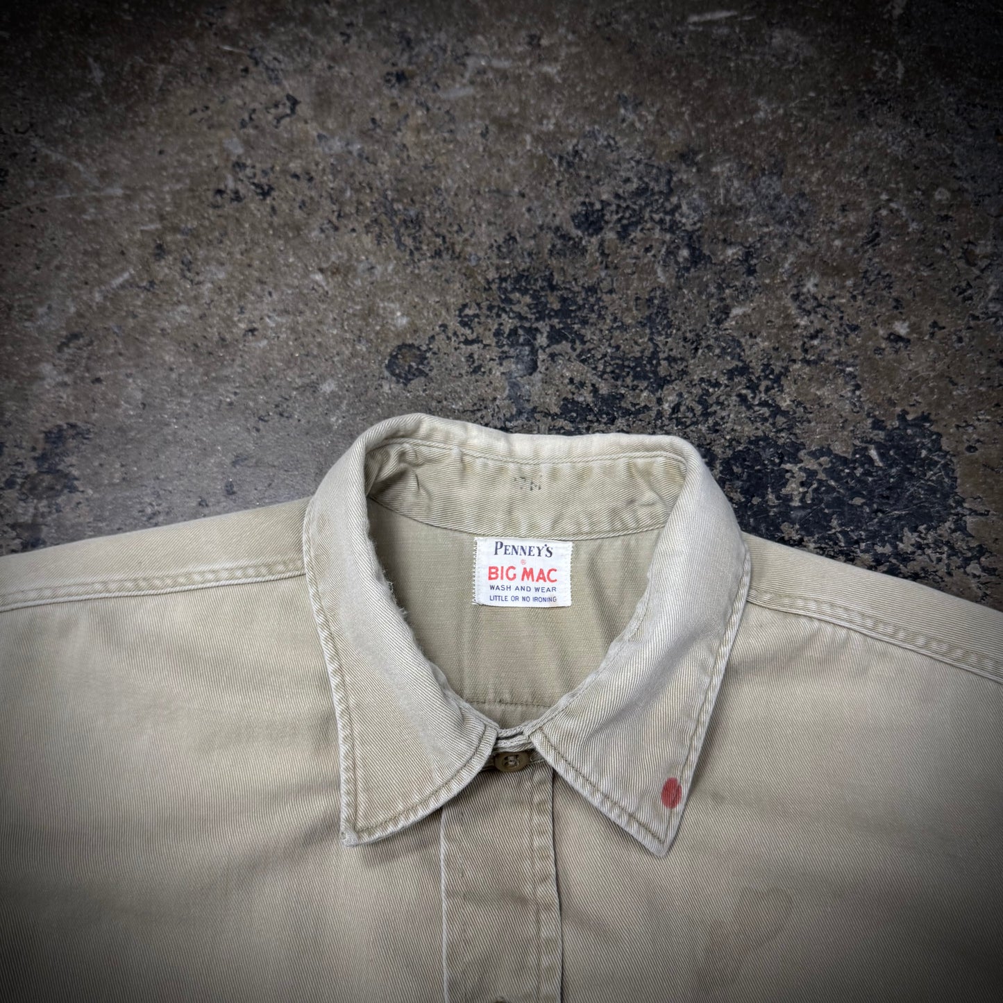 True Vintage 50s/60s Big Mac Beige Cotton Work Shirt