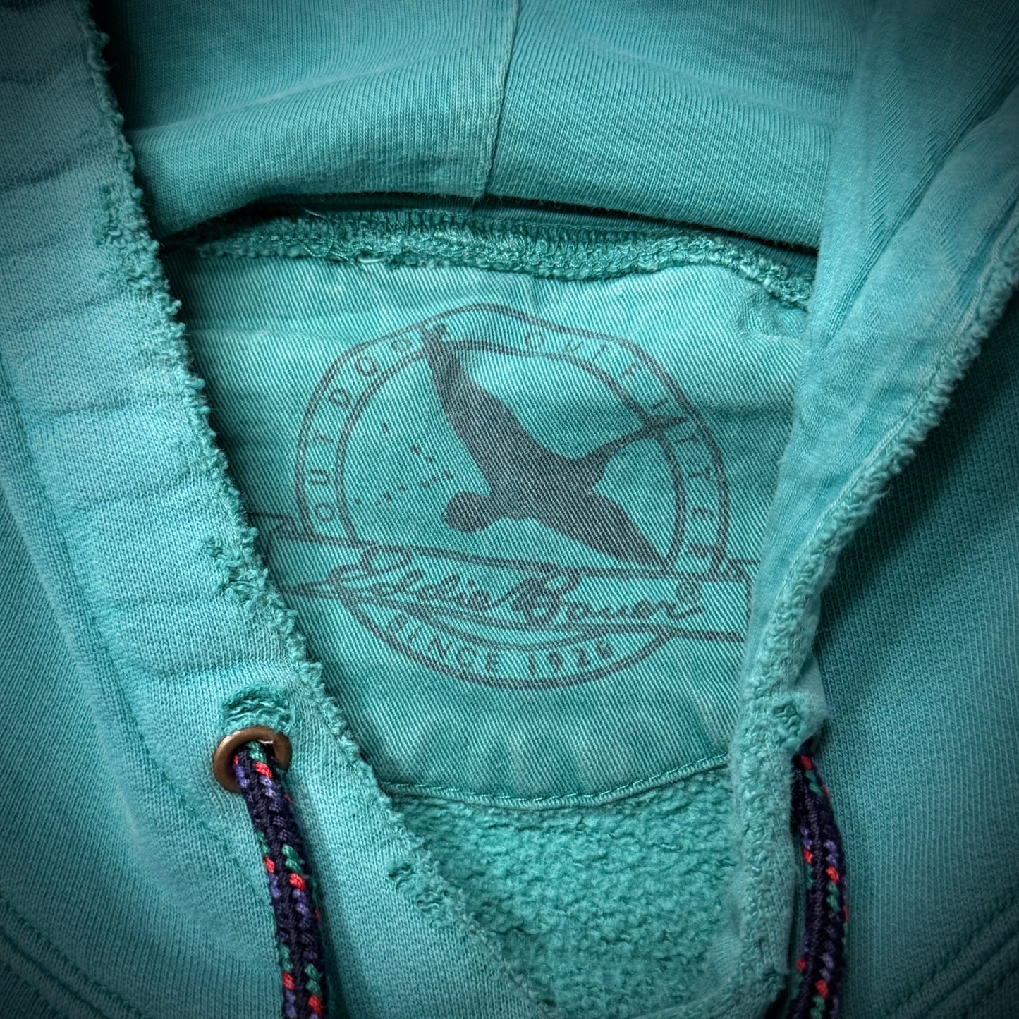 Vintage 90s Eddie Bauer Faded Blue Distressed Cotton Blank Hoodie