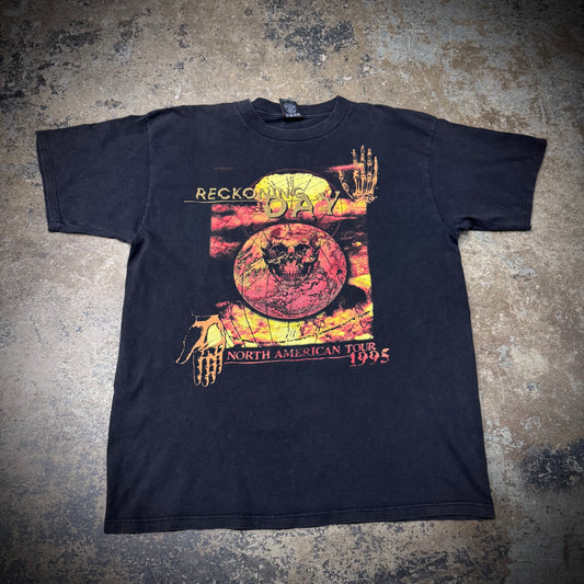 Vintage 1995 Reckoning Day Music Festival Megadeth Faded Black Band Tee