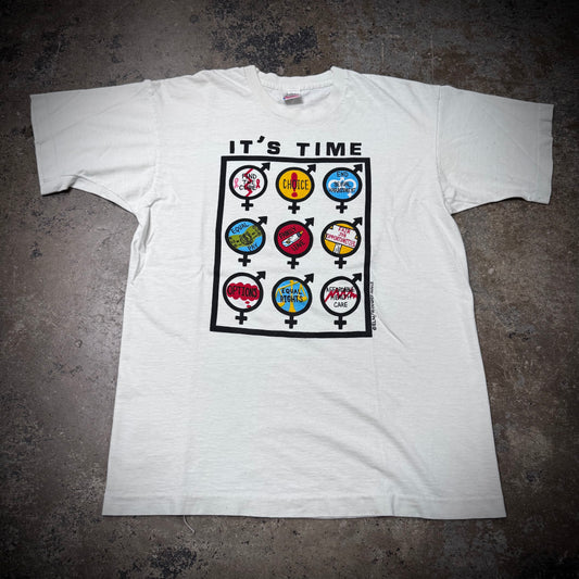 Vintage 90s Its Time Human Rights Protest T-Shirt
