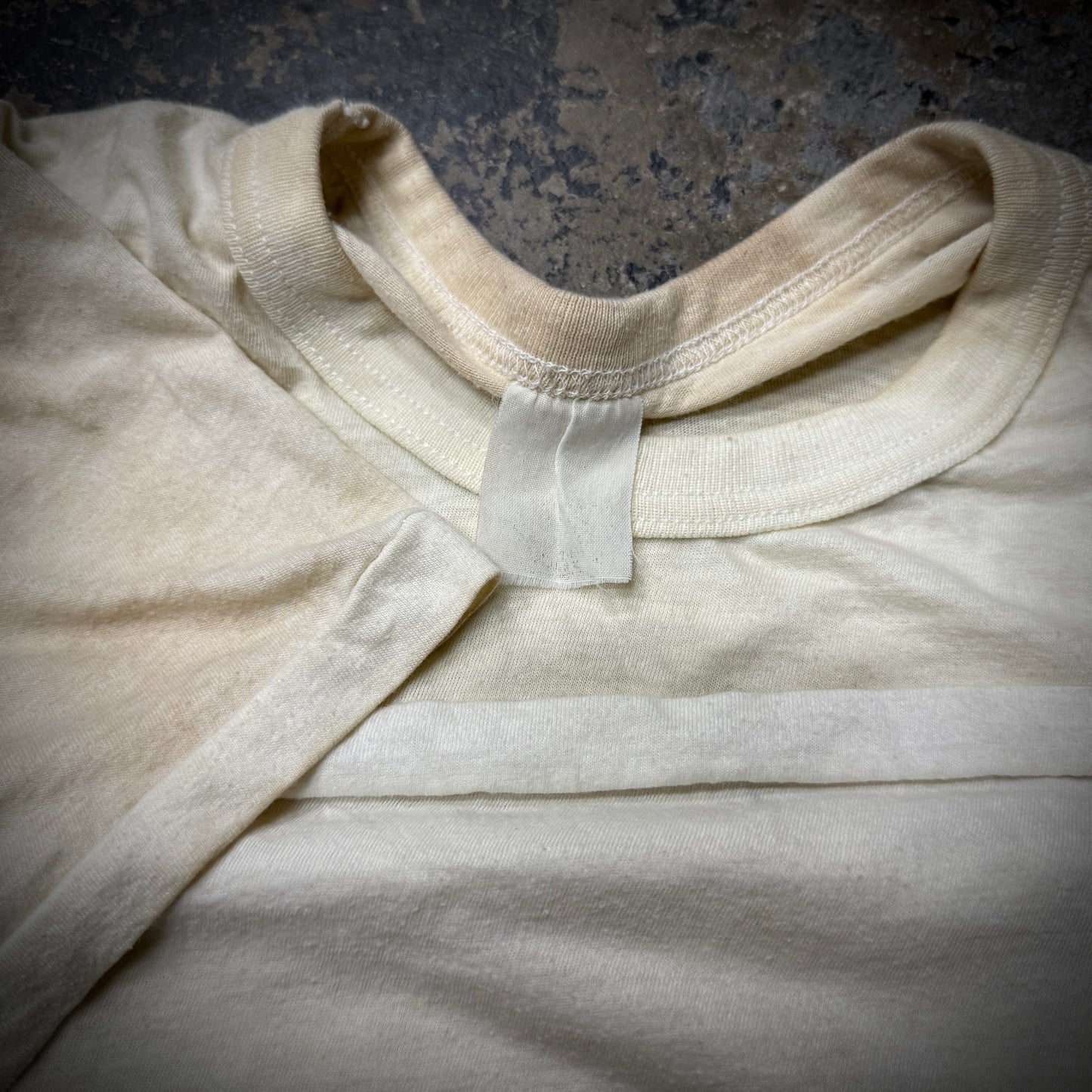 Vintage 70s/80s Mud Wash Blank White Distressed T-Shirt